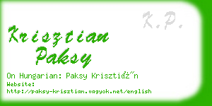 krisztian paksy business card